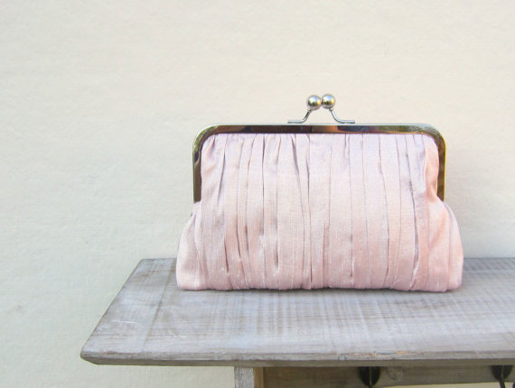 Hochzeit - Pink clutch, pink bridal clutch bag, pink wedding clutch, pleated clutch, bridesmaid clutch, bridesmaid gift, uk, shabby chic clutch