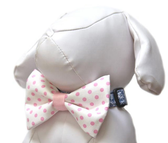 Wedding - Lotsa Dots Bow Tie for Dog Collar