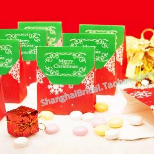 Свадьба - Xmas雪花糖果袋圣诞主题TH033爆款满月酒 红色喜糖盒耶诞派对