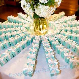زفاف - 唯美个性高档Tiffany蓝色主题婚礼蒂芙尼钻礼盒糖果喜糖盒TH040