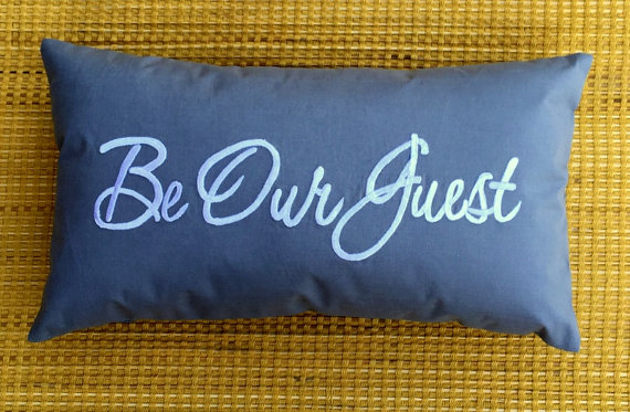 Wedding - 20% OFF Be Our Guest Pillow Cushion Lumber Embroidered Guest Room Pillow Welcome Gift Wedding Ceremony Decor in All Sizes And Colors