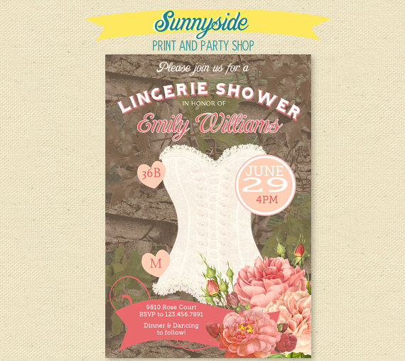 زفاف - Camo Bridal Lingerie Shower Invite  - Camouflage Shower Invitation