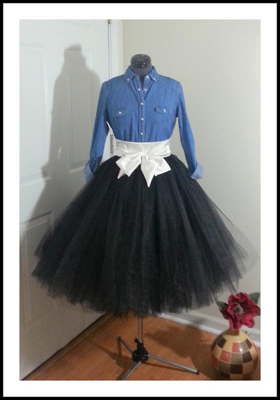 زفاف - Custom Made  Tutu Skirt for brides maid dress, prom, party, portraits-4 inches satin sash is included-Any color