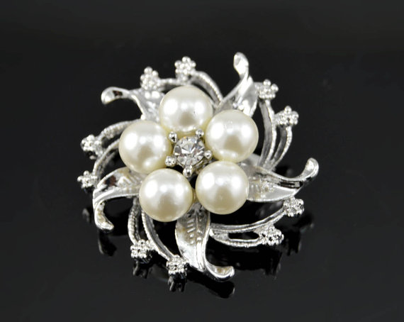 Mariage - Stunning vintage jewel brooch -Bridal elegance