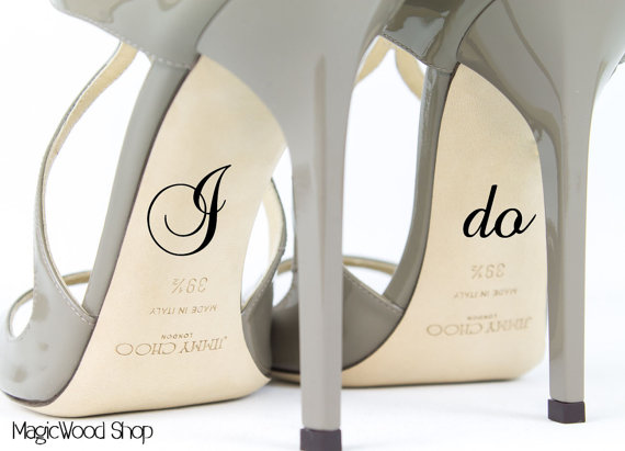 Wedding - Wedding Shoe Decal - I Do Shoe Decal - Bridal Shoe Accessories