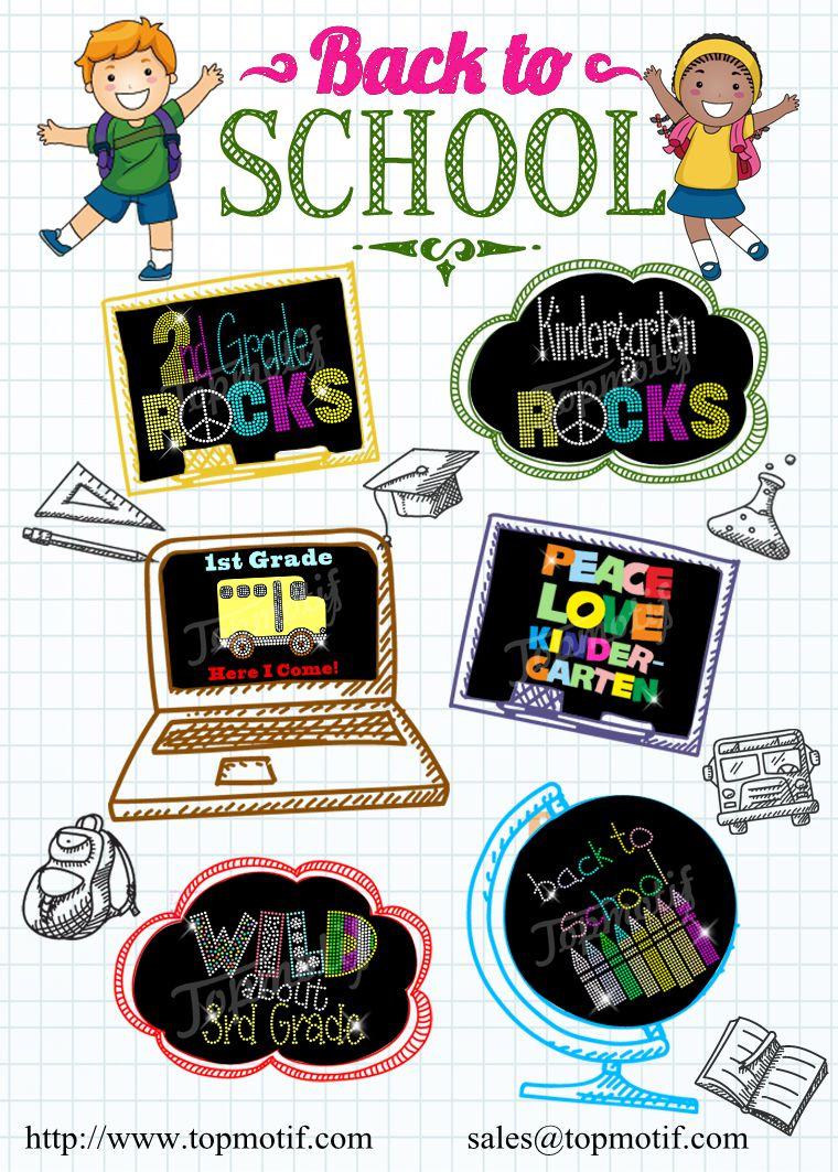 Mariage - Back to school rhinestone designs for kids clothing decoration