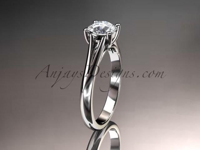 زفاف - platinum diamond unique engagement ring, wedding ring, solitaire ring with a "Forever Brilliant" Moissanite center stone ADER109