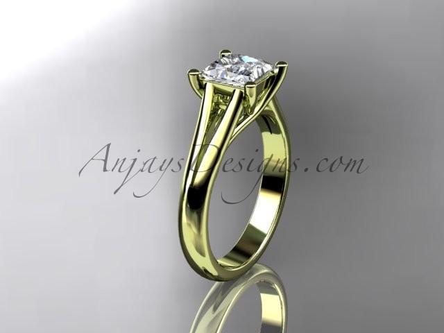 زفاف - 14kt yellow gold diamond unique engagement ring, wedding ring, solitaire ring with a "Forever Brilliant" Moissanite center stone ADER143