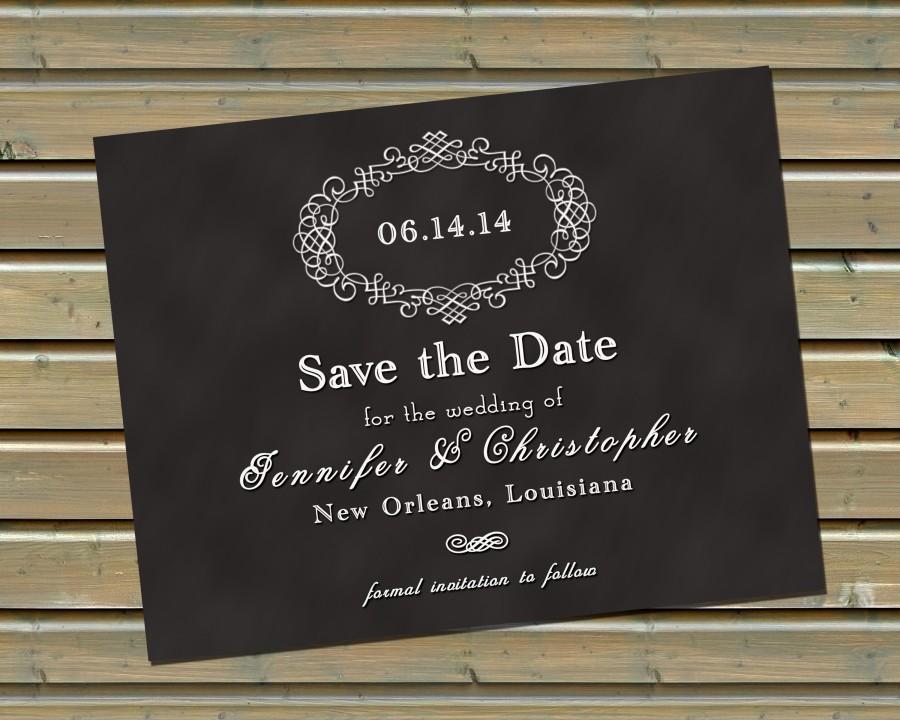 Свадьба - Chalkboard Style Save the Date Cards/Postcards
