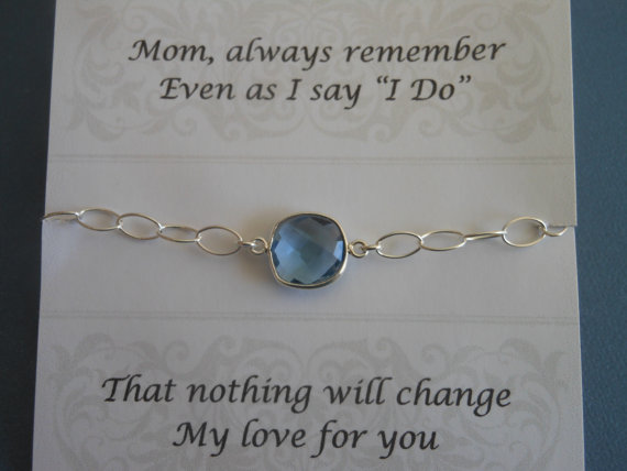 Свадьба - Mother of the BRIDE Gift, Sterling Silver Bracelet, London Blue Quartz Bracelet, Wedding Jewelry, Gifts for Mom, Step Mother Gift