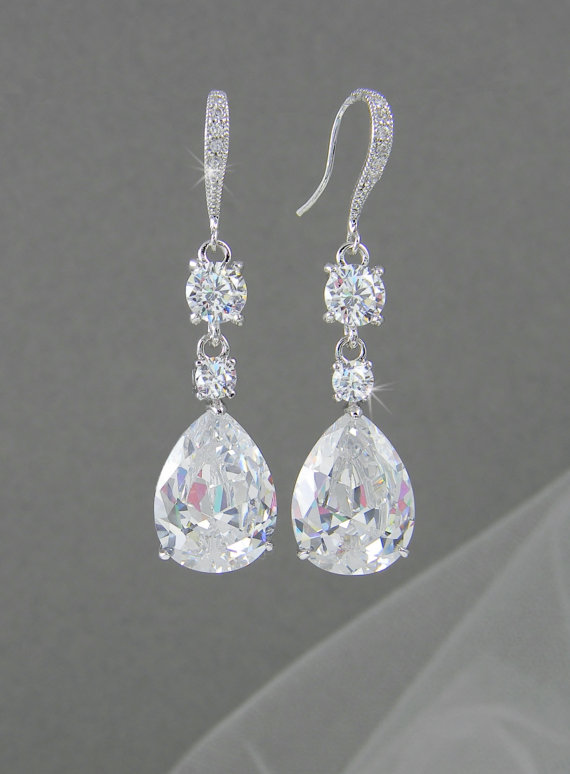 Mariage - Crystal Bridal Earrings, Crystal Wedding earrings, Crystal earrings, Wedding Jewelry, Bridal Jewelry, Trina Crystal Drop  Earrings
