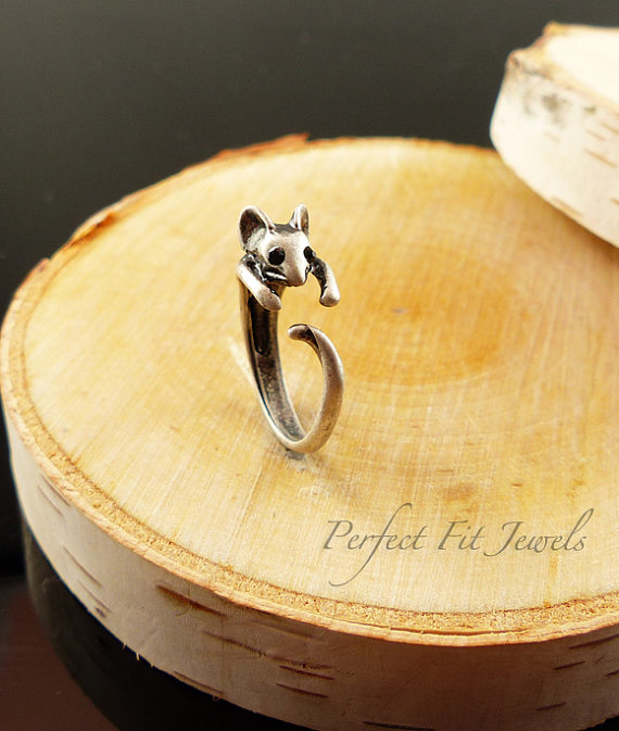 زفاف - Mouse ring - Antique Silver - Cute wrap ring Jewelry  - Weddings - Birthdays - bridesmaids and more -  Handmade # 0025