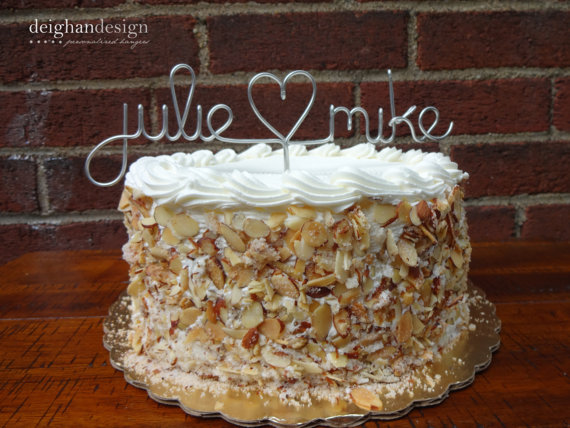 زفاف - Custom Cake Topper - Wedding Cake Topper, Wire Names, Names with Heart, Wire Cake Topper, Personalized Cake Topper, Unique Wedding Gift
