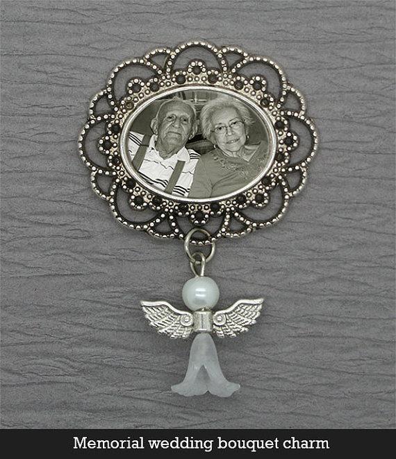 Hochzeit - Dangling Angel Wedding Bouquet Photo Memorial Charm