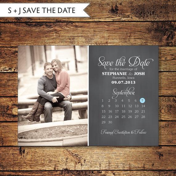 Wedding - Save the Date Postcard, Save-the-Date Card, Calendar, Photo, DIY Printable, Digital File