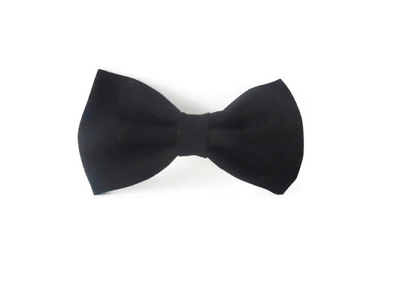 Mariage - Black dog bow tie, ebony bow tie bow tie, wedding black bow