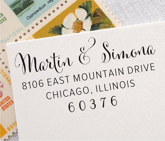 Mariage - Return Address Stamp - Custom Address Stamp - Return Address Stamp - Personalized Address Labels (011)