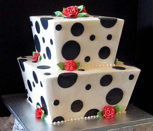 Wedding - Very Hip Polka Dot Wedding Cakes
