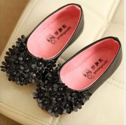 زفاف - Designer Black Party Wear Flower Shoes