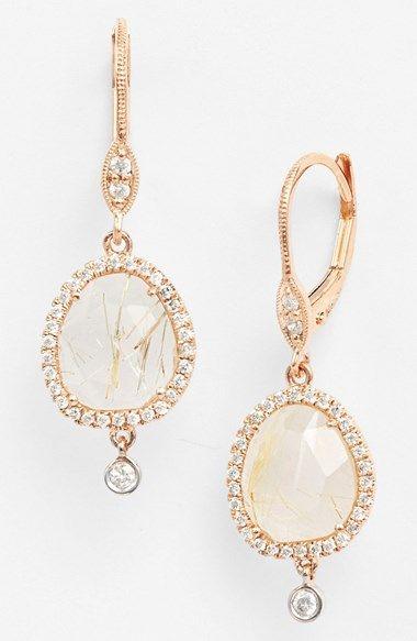 Mariage - MeiraT 'Rough Cut' Stone Drop Earrings 