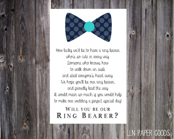Mariage - Will you be our ring bearer 4x6- Instant Download
