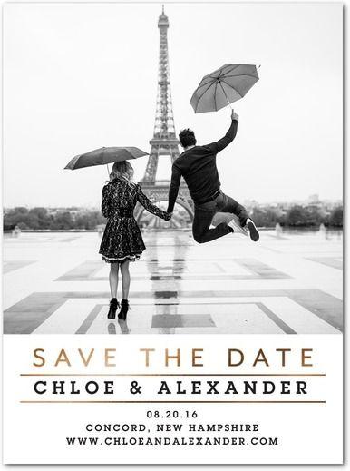 Hochzeit - Modern Touch - Signature Foil Save The Dates In White Or Black 