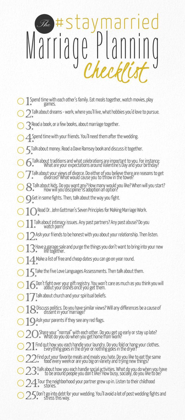 Mariage - 25 Things To Do Before The Wedding