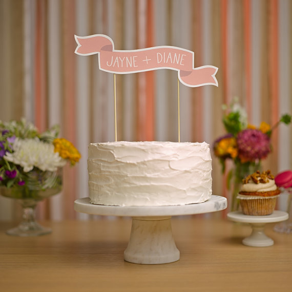Hochzeit - Custom Cake Banner No. 2 - Wedding Cake Topper