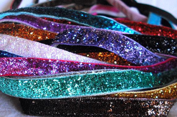 Mariage - No-Slip Thin Sports Glitter/Sparkly Headband lined with Velvet for Girls