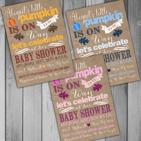 Mariage - Fall Baby Shower Little Pumpkin Baby Shower Invitation Rustic Baby Shower Printable Baby Shower Boy Baby Shower Girl Baby Shower