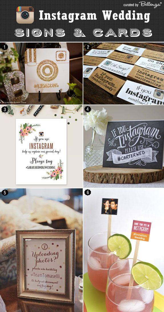 Hochzeit - Instagram Wedding Signs And Cards For Your Hashtag!