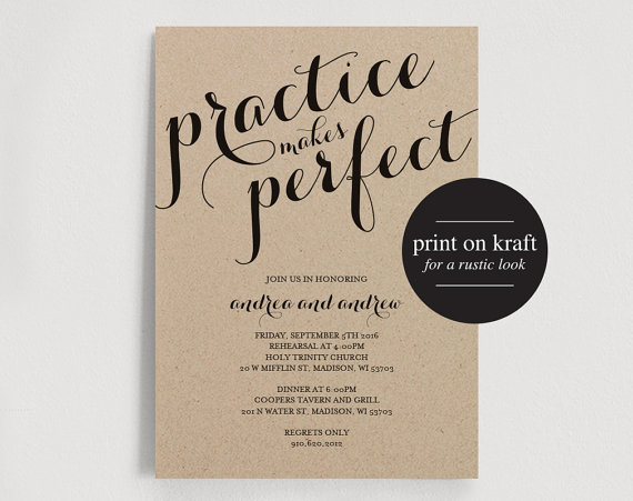  Practice Makes Perfect Wedding Rehearsal Editable Printable - PDF Instant Download   #2348437 - Weddbook