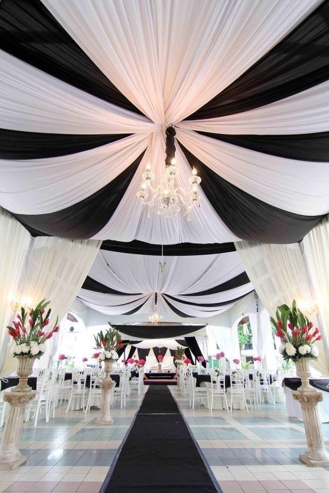 Hochzeit - Black And White Ceiling For Black And White Wedding, Love!