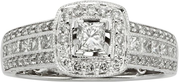 Mariage - MODERN BRIDE 1 CT. T.W. Certified Diamond 14K White Gold Bridal Ring