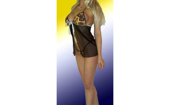 Wedding - NCAA Michigan Wolverines Lingerie Negligee Babydoll Sexy Teddy Set with Matching G-String Thong Panty