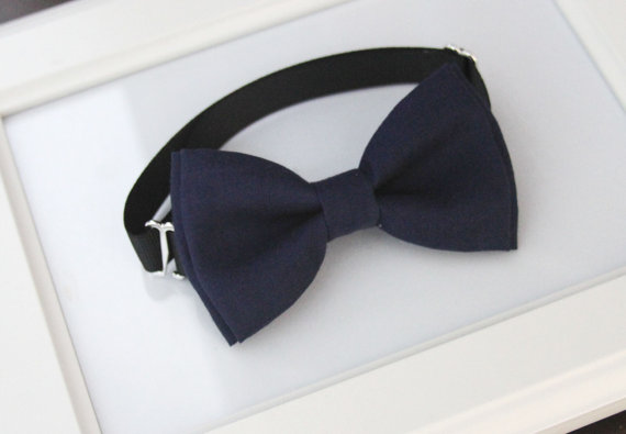 Wedding - Navy bow-tie for babies, toddlers, boys, teens, adults - Adjustable neck-strap - Indigo bow tie