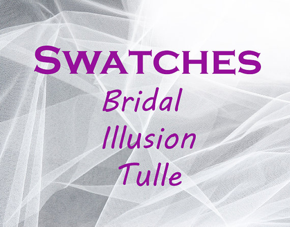 Hochzeit - Bridal Illusion Tulle Wedding Veil Fabric Swatches for veils