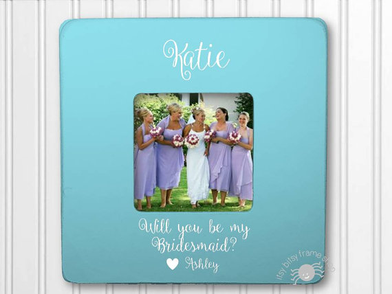 Hochzeit - Will You Be My Bridesmaid Frame Personalized Frame Wedding Frame