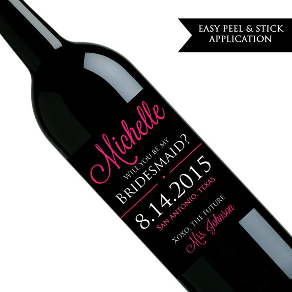 Wedding - Will you be my bridesmaid wine label - Will you be my maid of honor - Custom wine label