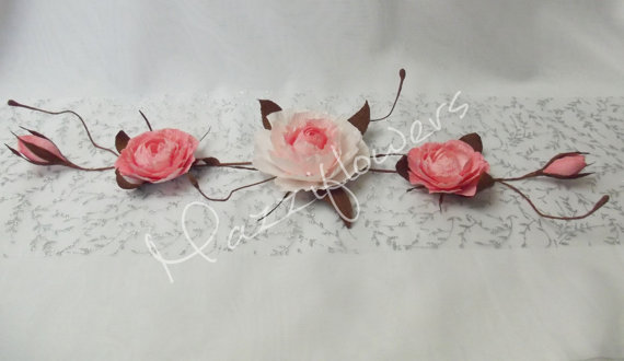 Hochzeit - Bridal flower,wedding flower,wedding paper flower,flower decor table,garland table,flower paper,decor paper flower peony,