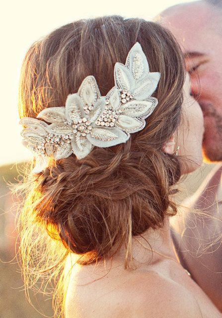 Hochzeit - BIANCA Clip - Bridal, Comb, Rhinestone, Head Piece