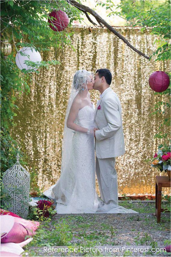 زفاف - Sequin Wedding Head Table Backdrop MADE TO ORDER, 45 Colors Of Shimmery Fabric Background For Wedding / Bridal Shower / Guest Photo Booth