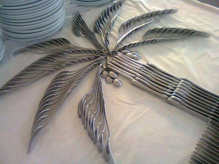 زفاف - Silverware Palm Tree!