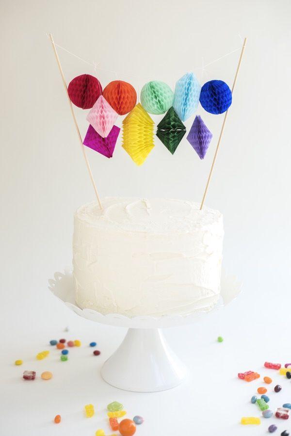 زفاف - Honeycomb Paper Cake Topper DIY