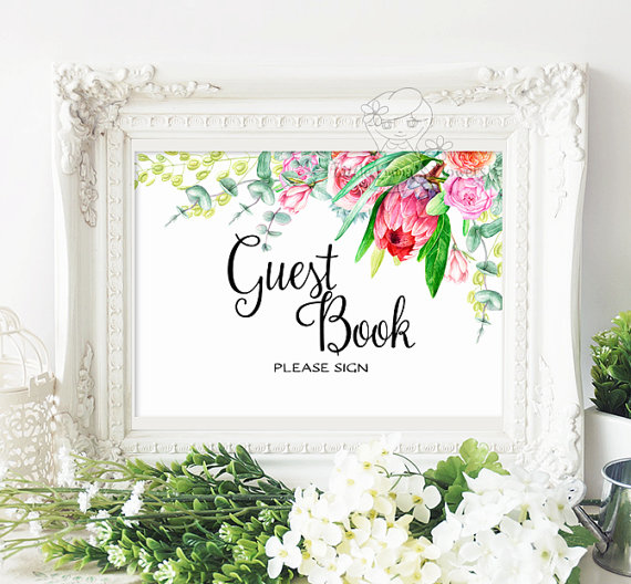 Wedding - Printable Wedding Reception Seating Signage Guest Book Cards and Gifts reserved sign flower design Calligraphy template Garden  suite set 8