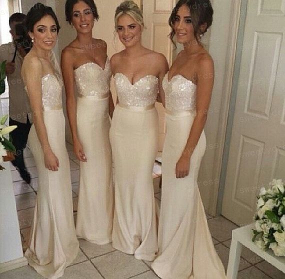 Mariage - 2015 Bridesmaid Dress, Long Bridesmaid Dress, Mermaid Bridesmaid Dress, Chiffon Bridesmaid Dress, Sweet Heart Bridesmaid Dress, NDS042 From Newdress