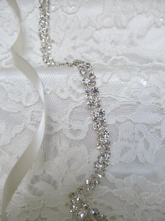Mariage - Crystal Rhinestone Bridal Sash,Wedding sash,Bridal Accessories,Bridal Belt,Style # 8