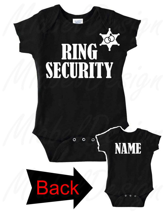 Hochzeit - 1 Ring Security Baby Creeper, Ring Bearer Baby Creeper, Custom Onesie, Ring Bearer Onesie, Personalized Onesie, Ring Bearer, Ring Security