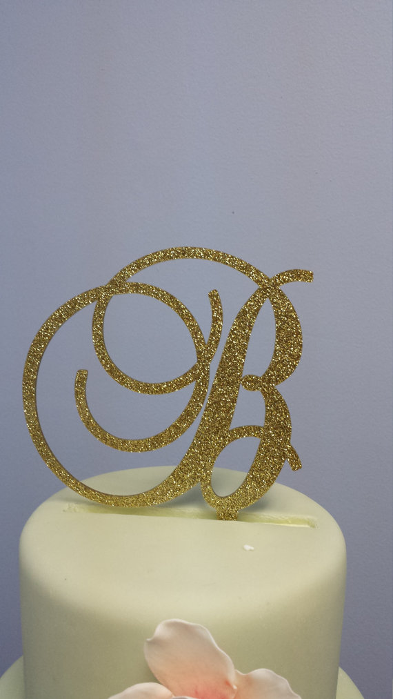 Mariage - 5" Tall Silver or Gold Glitter Acrylic Cake Topper Wedding Cake Topper Sweet Sixteen Cake Topper Bling Cake Topper Sparkly Cake Topper