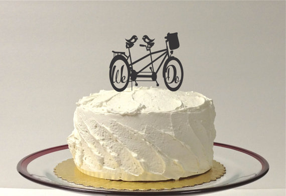 Mariage - Bicycle Wedding Cake Topper Bike Cake Topper We Do Wedding Cake Topper Mountain Bike Cake Topper Cyclist Cake Topper